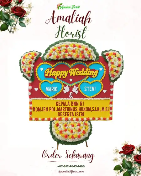 Papan Bunga Pernikahan Batu Tulis
